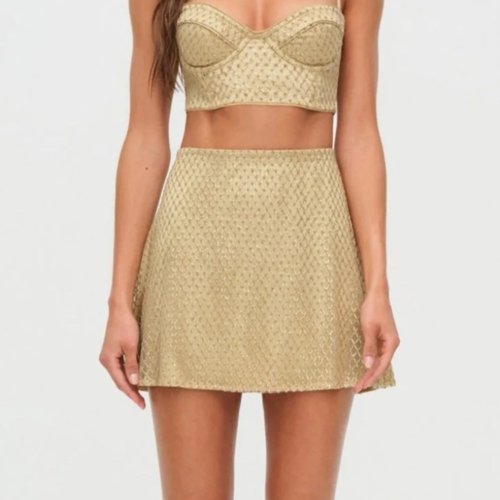 SOLD For Love and Lemons Gold Skirt NWT size L